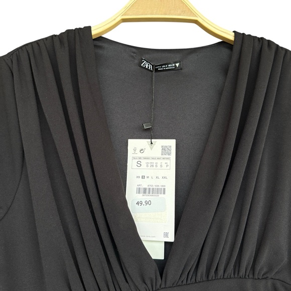 ZARA Black Ruched Dress - Picture 4 of 9